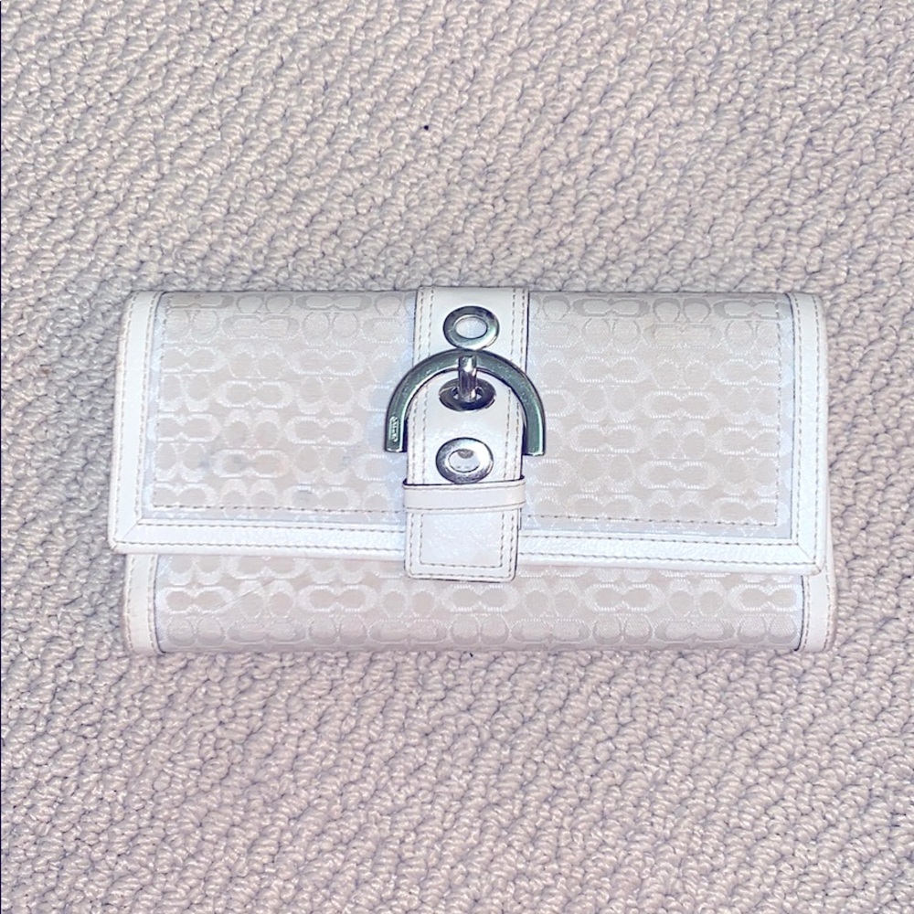 Coach tri-fold wallet with removable checkbook